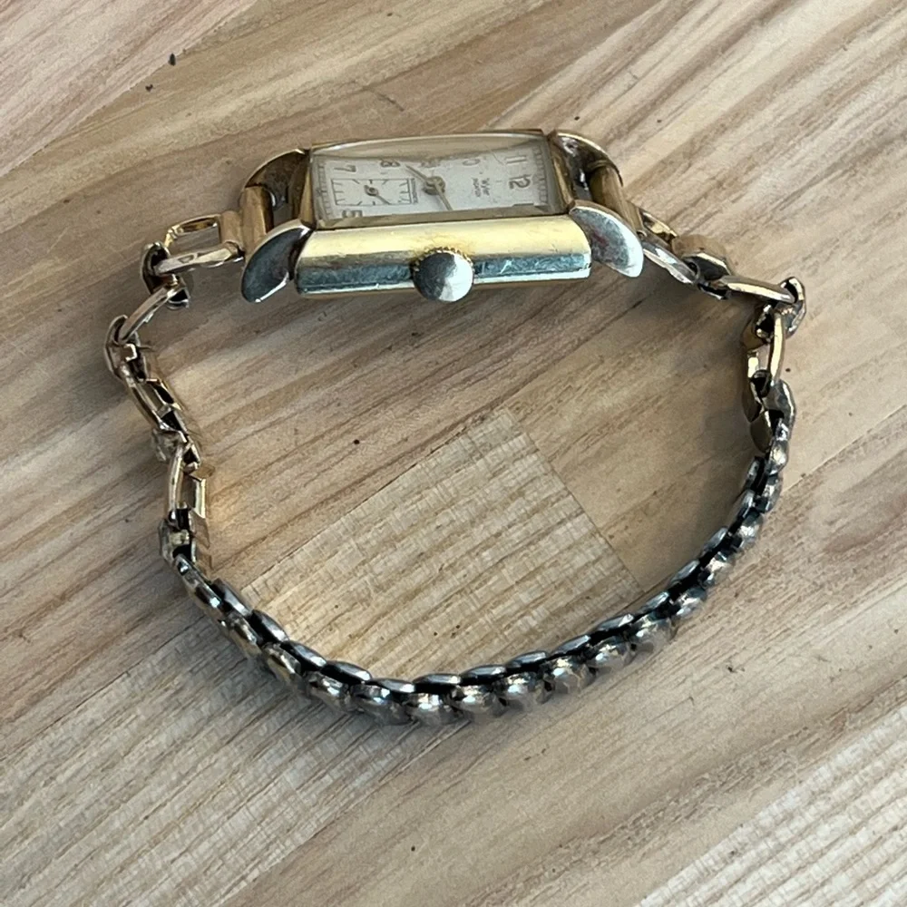 Wyler Incaflex 14K Gold Filled RARE Watch White Dial Vintage Stretch Bracelet